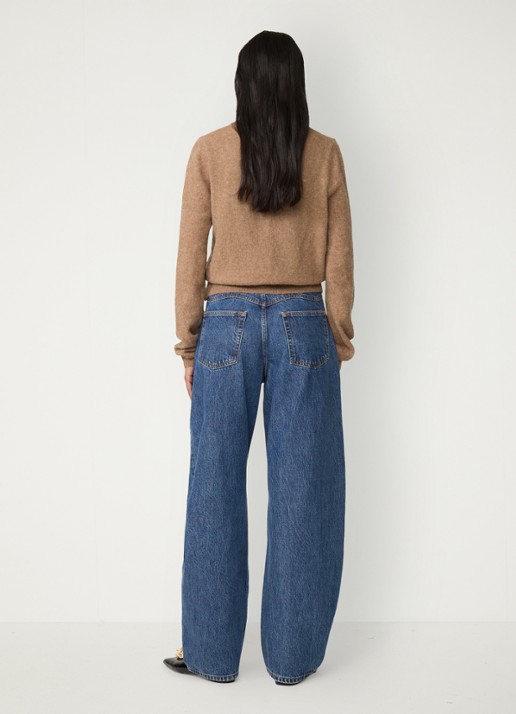 Fabienne Chapot Lidia Button fijngebreid vest in wolblend - achterkant 3 camel