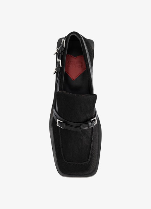 Fabienne Chapot Lily loafer van leer - achterkant 3 zwart