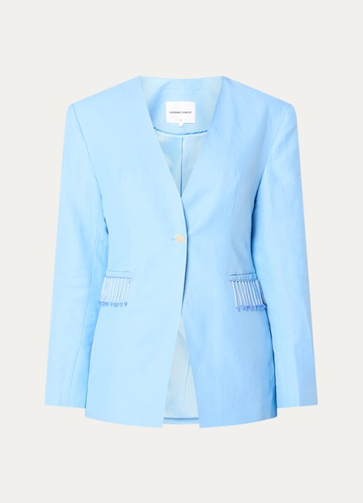 Fabienne Chapot Luz blazer in linnenblend met franjes