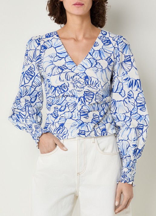 Fabienne Chapot Madeleine tuniek met bloemenprint en ballonmouw