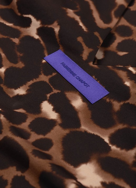 Fabienne Chapot Manon mini jurk met V-hals en dierenprint - detail 2 bruin