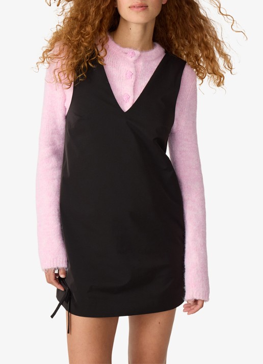 Fabienne Chapot Manon mini jurk met V-hals en strikdetail