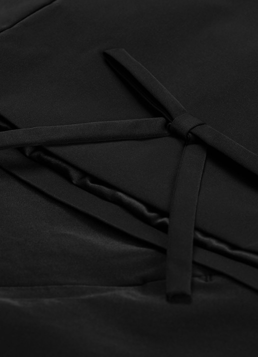 Fabienne Chapot Manon mini jurk met V-hals en strikdetail - detail 2 zwart