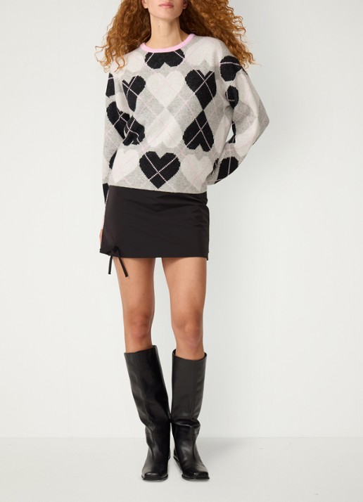 Fabienne Chapot Manou mini rok met strikdetail - voorkant 6 zwart