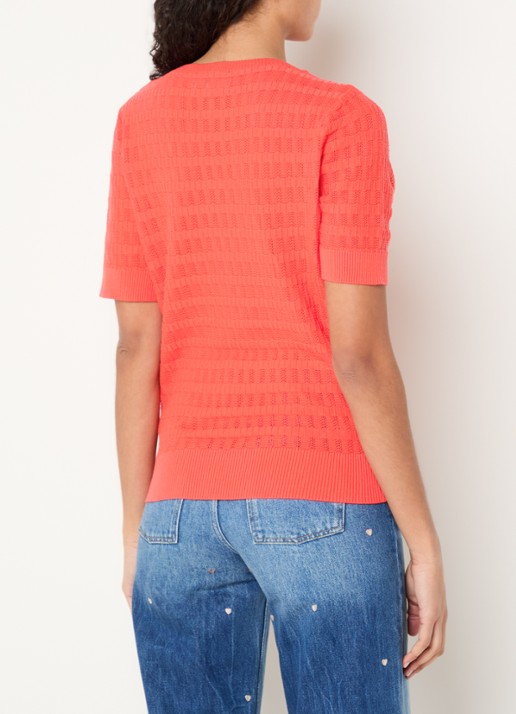 Fabienne Chapot Masja fijngebreide top met cut-out detail - achterkant oranjerood