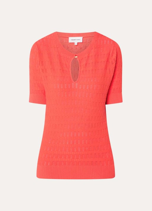 Fabienne Chapot Masja fijngebreide top met cut-out detail - voorkant 3 oranjerood