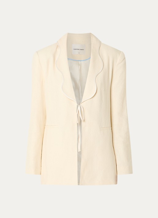 Fabienne Chapot Millor blazer in linnenblend - voorkant 3 creme