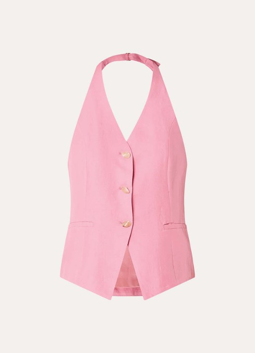 Fabienne Chapot Muro gilet in linnenblend - voorkant roze