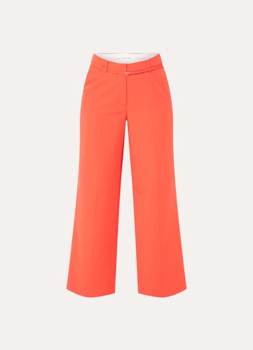 Fabienne Chapot Nelsan high waist wide fit pantalon met ceintuur - voorkant rood