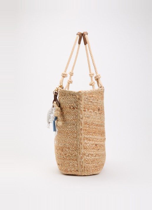 Fabienne Chapot Nico At Sea shopper van raffia - detail 4 beige