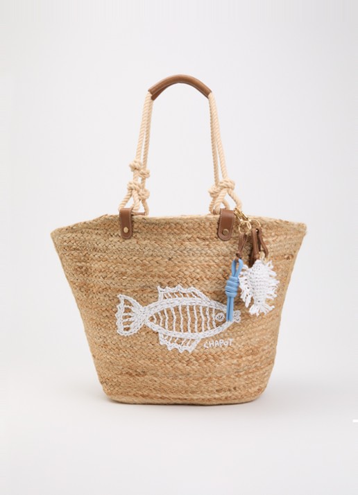Fabienne Chapot Nico At Sea shopper van raffia