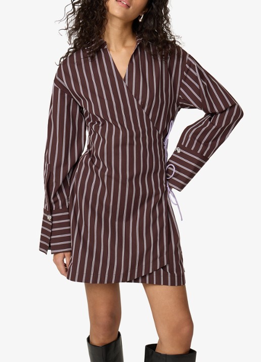 Fabienne Chapot Nova mini blousejurk met streepprint