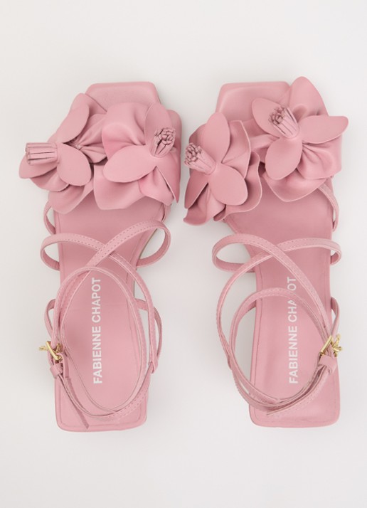 Fabienne Chapot Orchidea sandalette van leer  - detail 4 roze