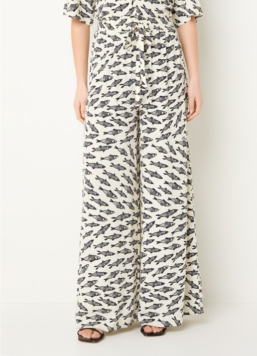 Fabienne Chapot Palapa high waist wide fit palazzo broek met print