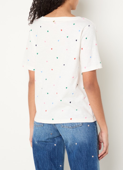 Fabienne Chapot Phil T-shirt met borduring - achterkant 2 gebroken wit
