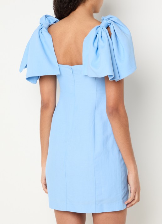 Fabienne Chapot Pio mini jurk in linnenblend met strikdetail
