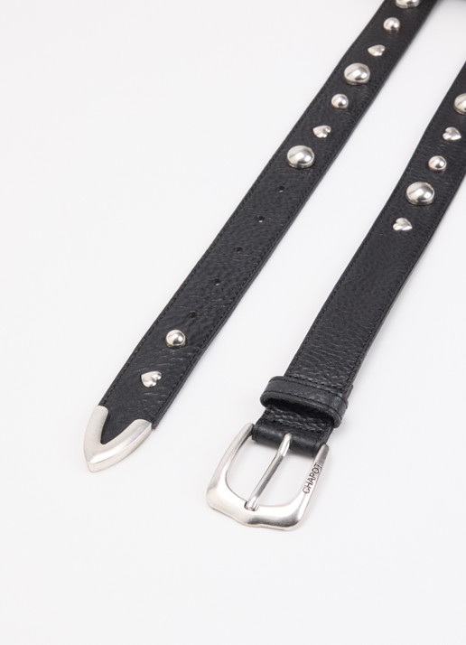 Fabienne Chapot Play Of Studs riem van leer met studs - detail 2 zwart
