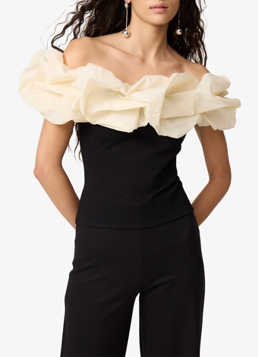 Fabienne Chapot Poppie off-shoulder top met ruches