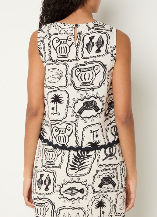 Fabienne Chapot Porto top met print - achterkant zwart