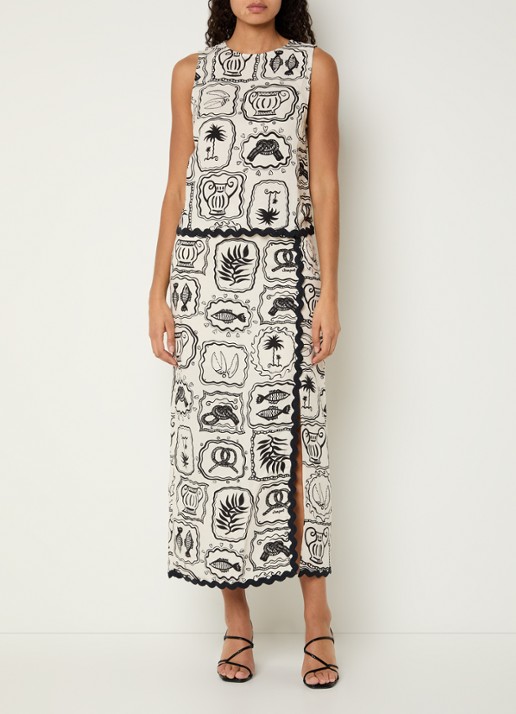 Fabienne Chapot Porto top met print - voorkant 3 zwart