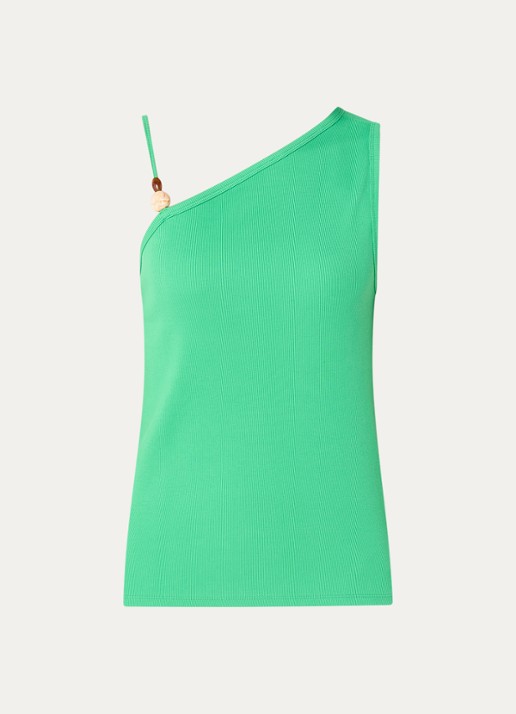 Fabienne Chapot Rhea asymmetrische top  - voorkant groen