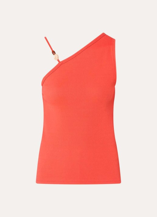 Fabienne Chapot Rhea top met asymmetrische hals - voorkant 2 rood