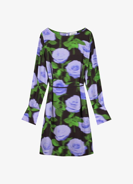 Fabienne Chapot Rosa midi tuniekjurk met bloemprint - voorkant 4 paars