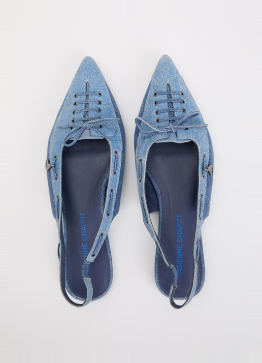Fabienne Chapot Sailor slingback met strikdetail - detail 4 indigo