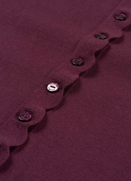 Fabienne Chapot Scarlett fijngebreid vest met ronde hals - detail 2 bordeauxrood