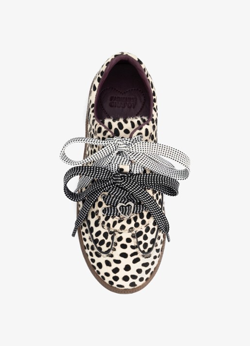 Fabienne Chapot Shawna sneaker met dierenprint - achterkant 2 ivoor