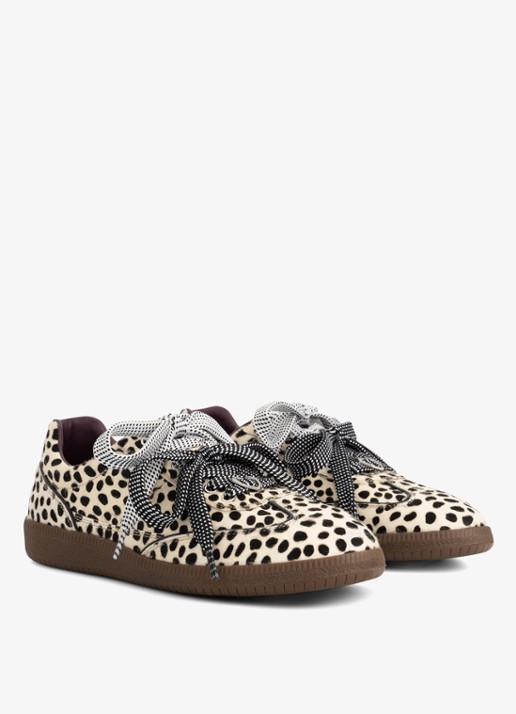 Fabienne Chapot Shawna sneaker met dierenprint - detail ivoor