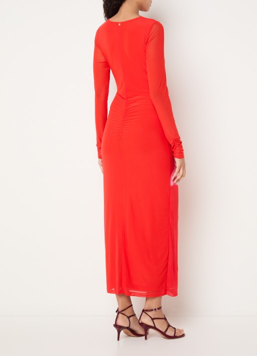 Fabienne Chapot Sionara maxi jurk met print - achterkant rood