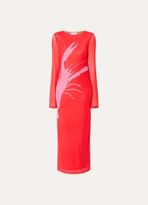 Fabienne Chapot Sionara maxi jurk met print - voorkant 3 rood