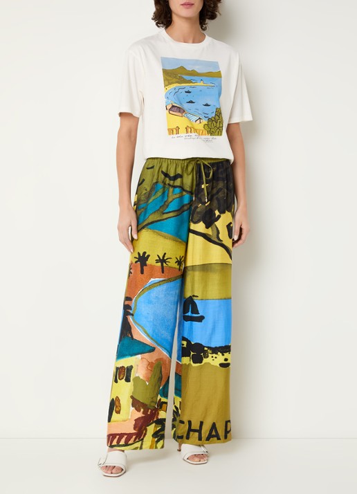 Fabienne Chapot Steve T-shirt met print - voorkant 2 gebroken wit