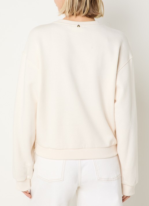 Fabienne Chapot Terry sweater met logoborduring - achterkant 2 gebroken wit