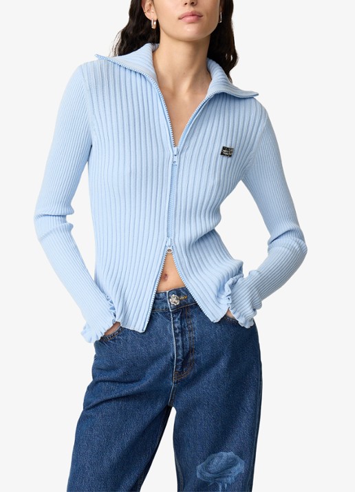 Fabienne Chapot Tess ribgebreid vest met kraag