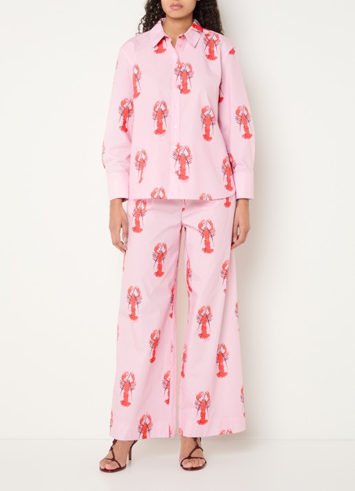Fabienne Chapot Tony blouse met print - voorkant 3 roze