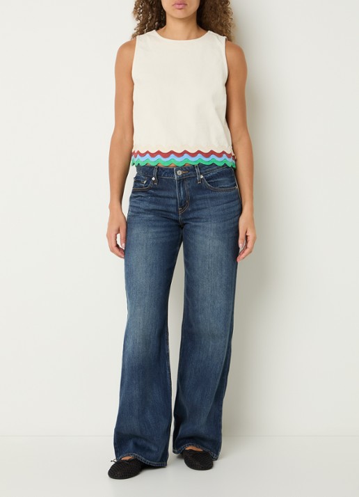 Fabienne Chapot Ursa crop top met applicatie - voorkant 2 gebroken wit