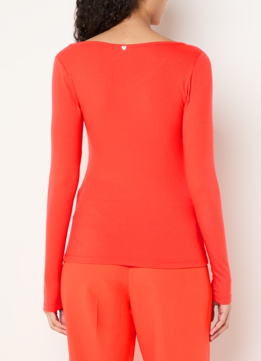 Fabienne Chapot Valentina top met asymmetrische hals - achterkant rood
