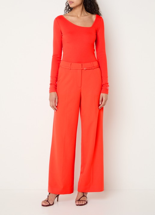 Fabienne Chapot Valentina top met asymmetrische hals - voorkant 3 rood