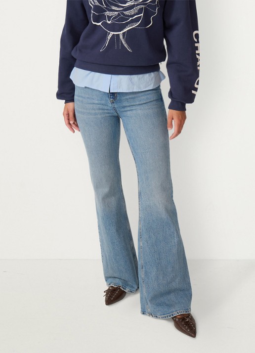 Fabienne Chapot Vic high waist bootcut jeans met steekzakken - detail 3 indigo