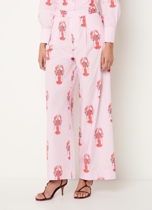 Fabienne Chapot Vivien high waist wide fit pantalon met print