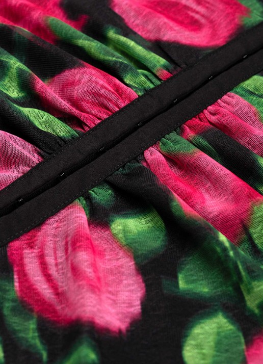 Fabienne Chapot Yanna blouse van mesh met bloemenprint - detail 2 fuchsia