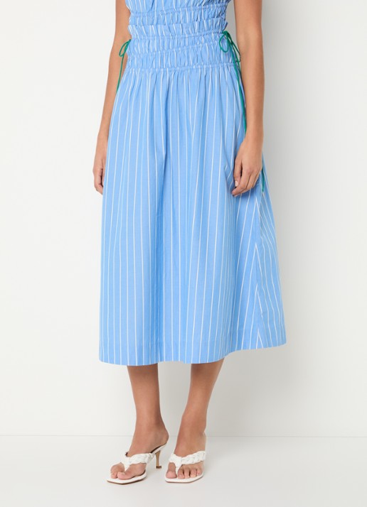 Fabienne Chapot Yoko midi rok met streepprint en strikdetail
