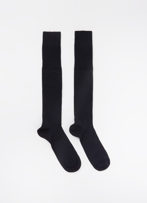 Falke Airport kniekousen in uni - voorkant 8 donkerblauw