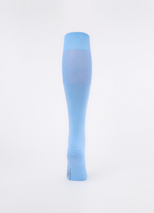 Falke Airport kniekousen in wolblend  - voorkant 3 blauwgrijs