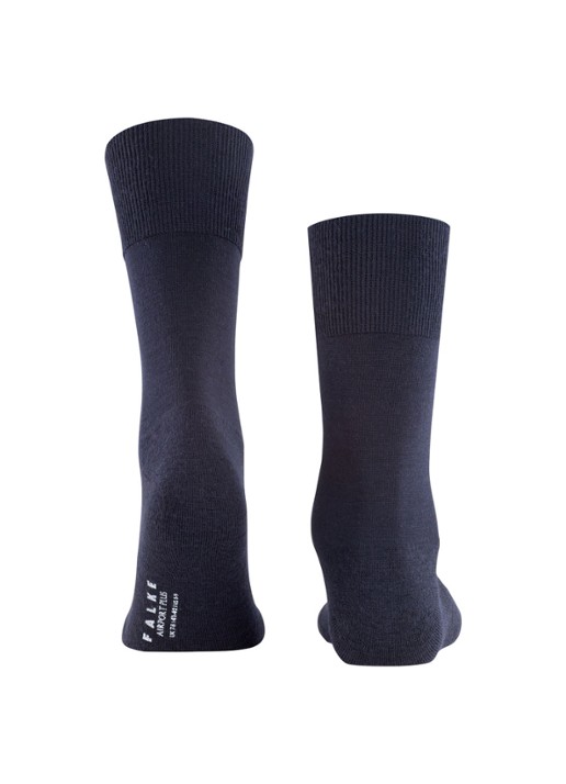 Falke Airport Plus sokken in wolblend - detail donkerblauw