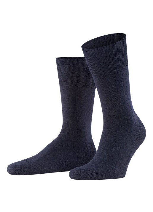 Falke Airport Plus sokken in wolblend - voorkant 5 donkerblauw