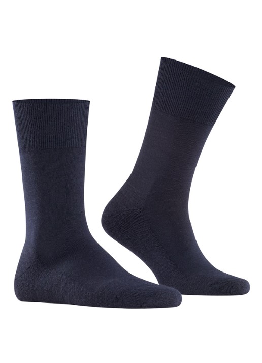 Falke Airport Plus sokken in wolblend - voorkant 6 donkerblauw
