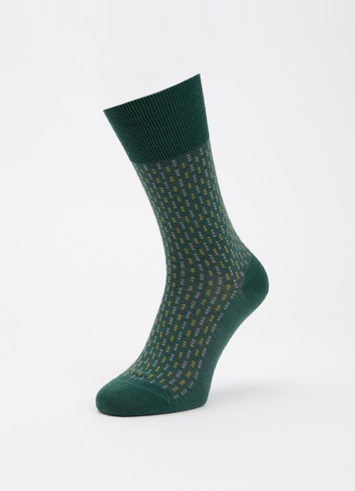 Falke Airport sokken in scheerwolblend - detail groen